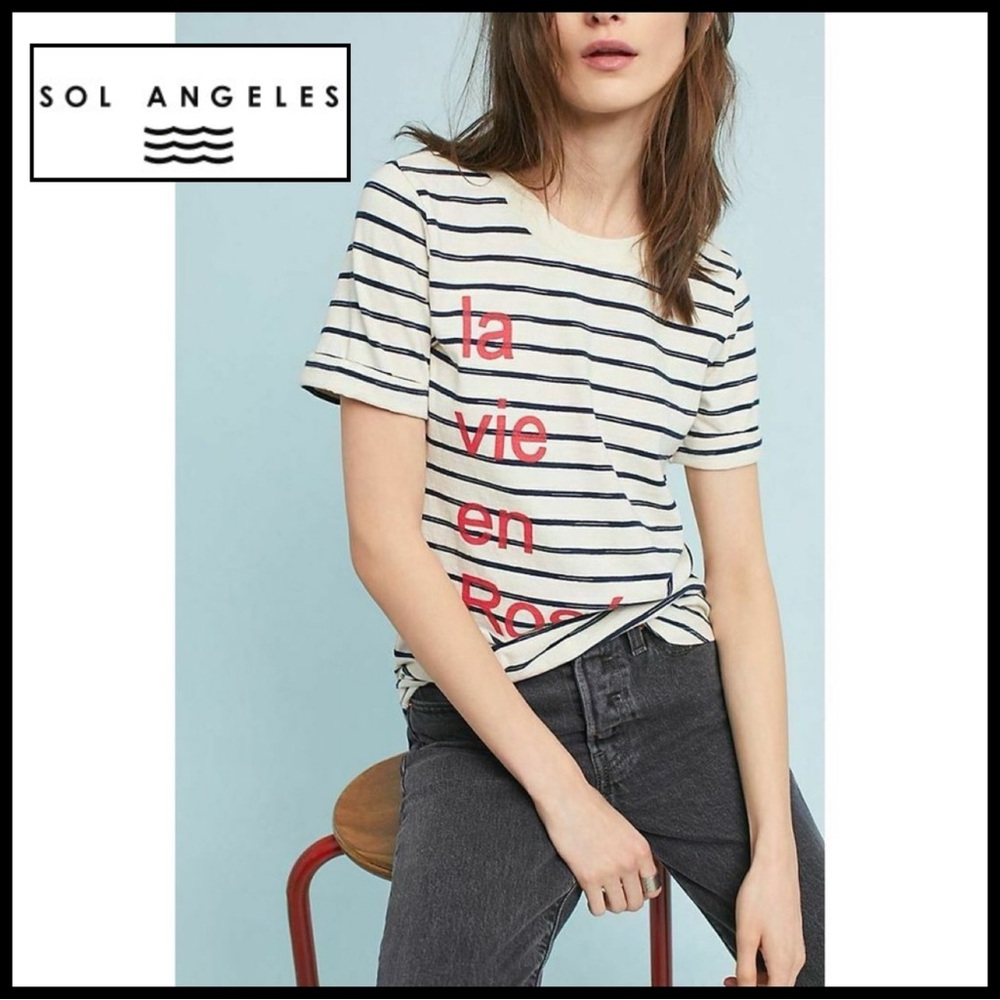 Sol Angeles for Anthropologie stripe tshirt. Size M.